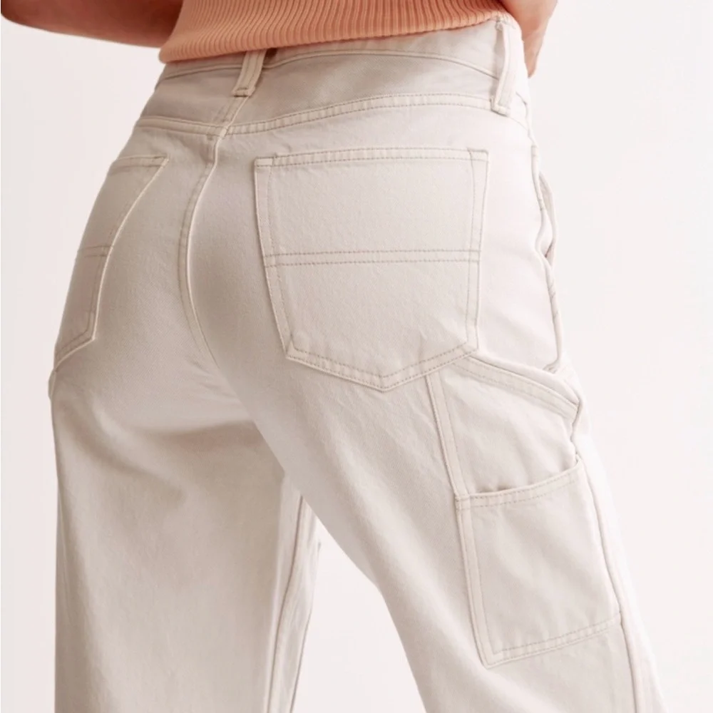 Abercrombie & Fitch Off-White Mid-Rise Slouchy Jeans - Picture 6 of 6